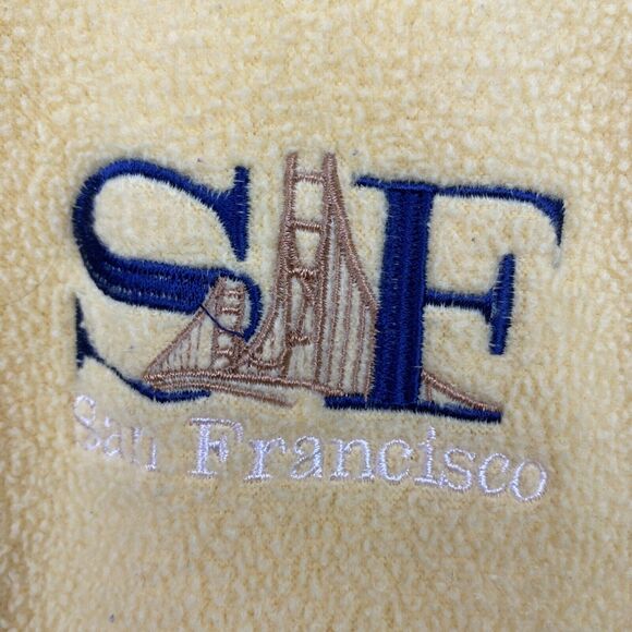 Andy's‎ Fleece Pullover Men's L Yellow full zip San Francisco 90s y2k VTG - Picture 3 of 9